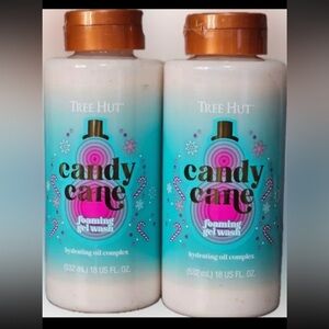 Tree Hut Candy Cane Foaming Gel Wash Hydrating Oil Complex 18 oz. LOT OF 2!